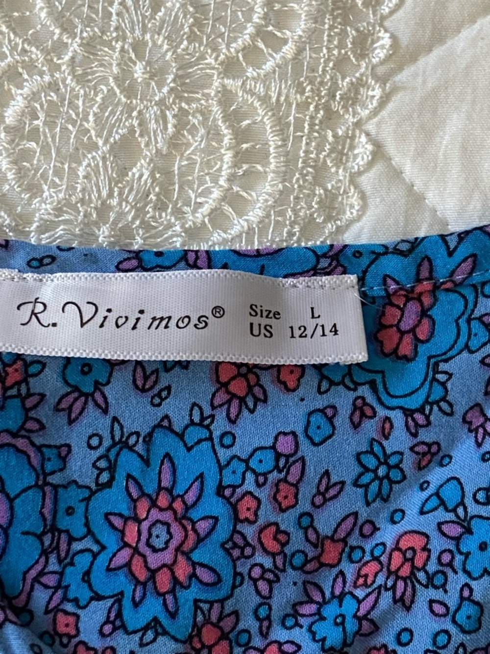 R Vivimos Colorful Blue Peacock Maxi Dress Size Large - Picture 4 of 10